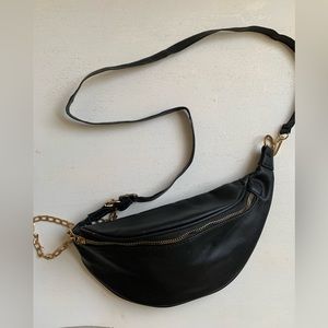 Shein Black Vegan Leather Fanny Pack